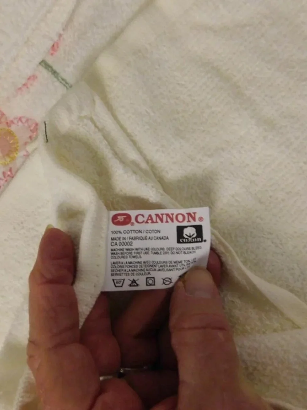 USA Made Cannon 100 % Cotton 3 pc Bath, Hand Towel Washcloth Set Gingham Floral